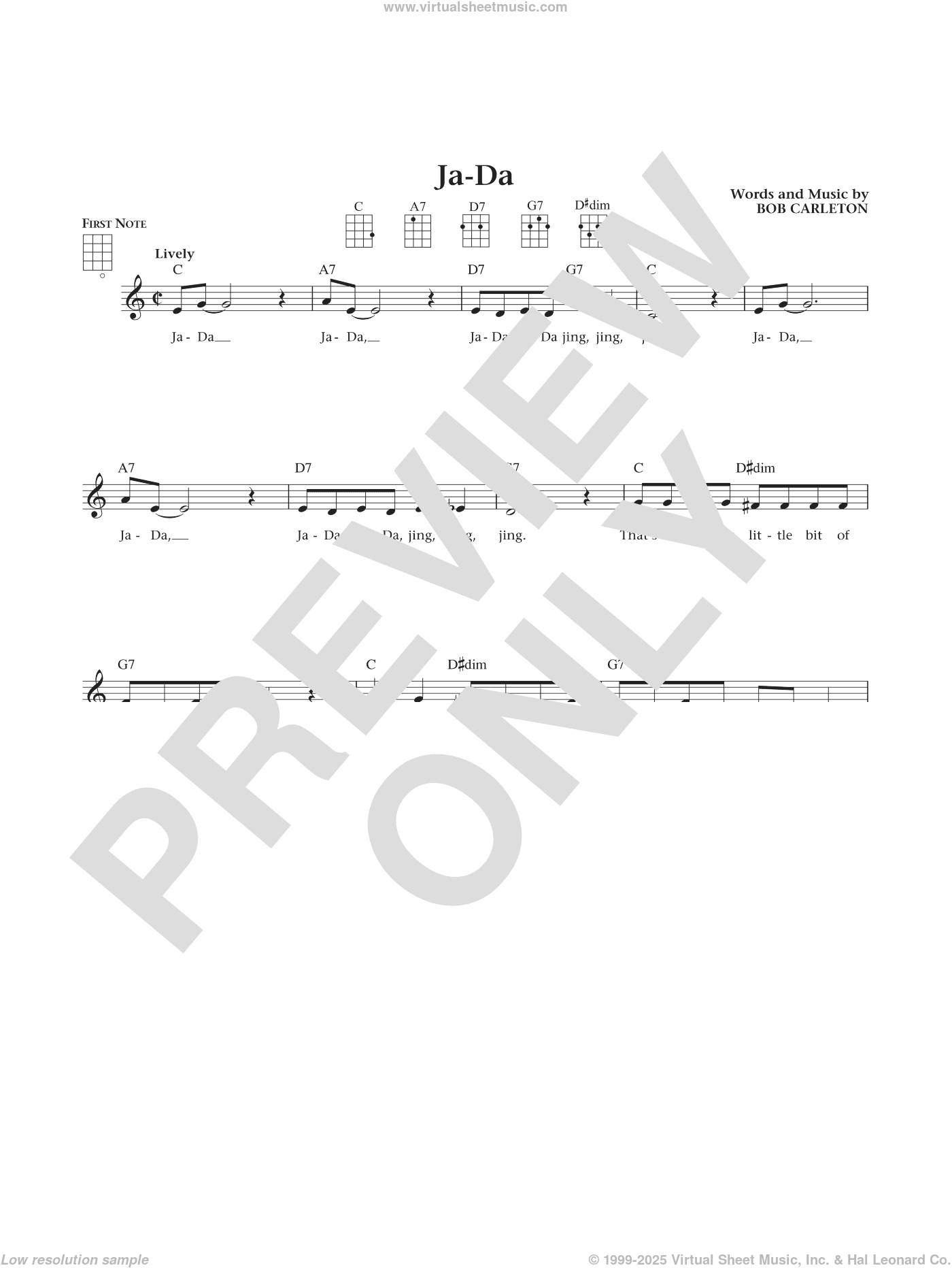 Ja-Da (from The Daily Ukulele) (arr. Liz and Jim Beloff)