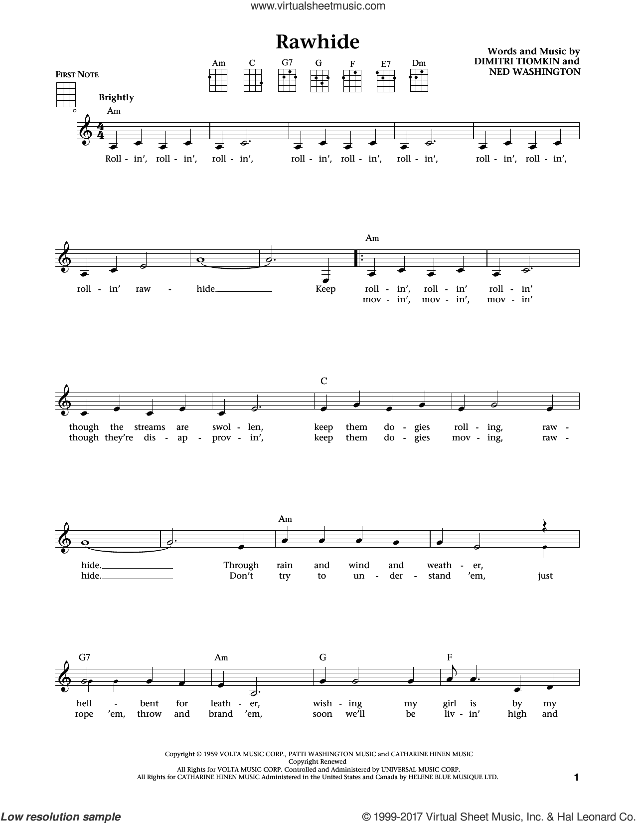 Rawhide (from The Daily Ukulele) (arr. Liz and Jim Beloff)