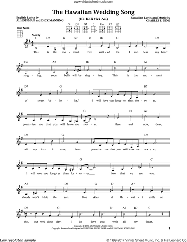 The Hawaiian Wedding Song (Ke Kali Nei Au) (from The Daily Ukulele) (arr. Liz and Jim Beloff)
