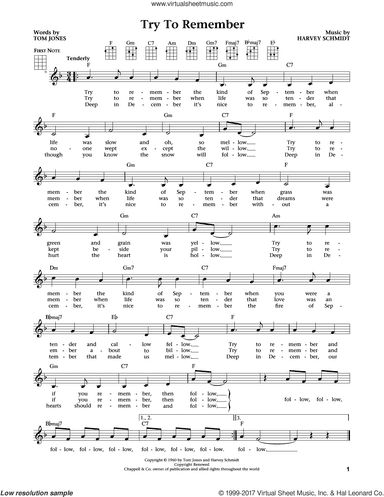 Try To Remember (from The Daily Ukulele) (arr. Liz and Jim Beloff)
