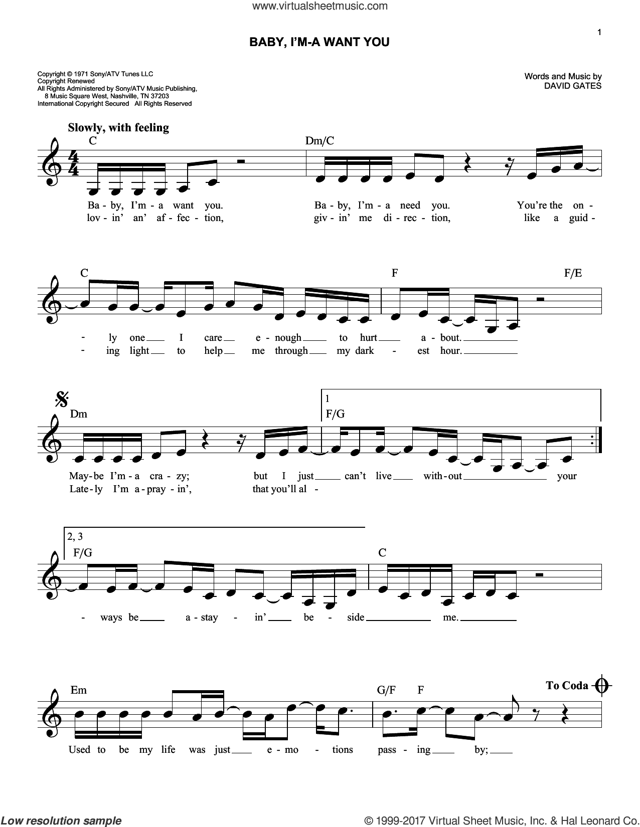 Baby, I'm-A Want You