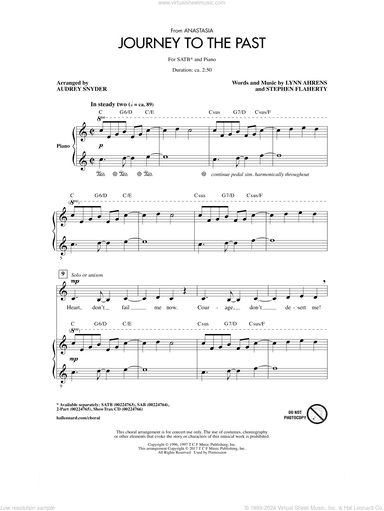 Journey To The Past (from Anastasia) (arr. Audrey Snyder)