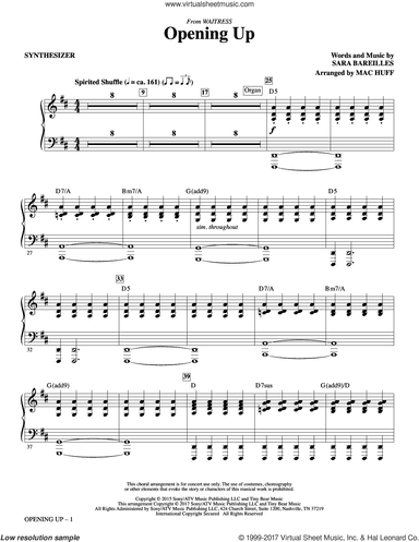 Opening Up (from Waitress The Musical) (arr. Mac Huff)