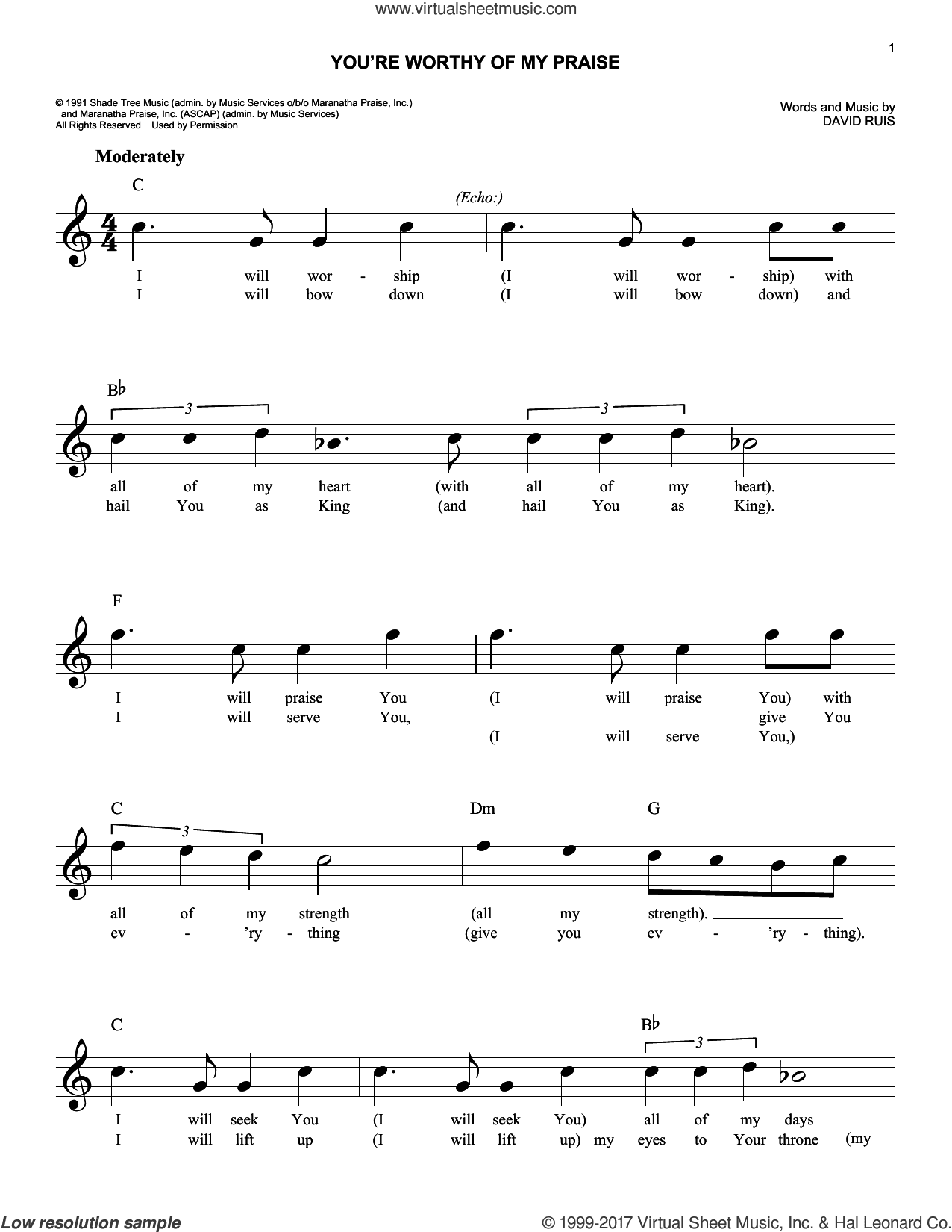 You're Worthy Of My Praise