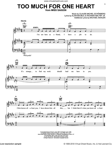Too Much For One Heart (from Miss Saigon)