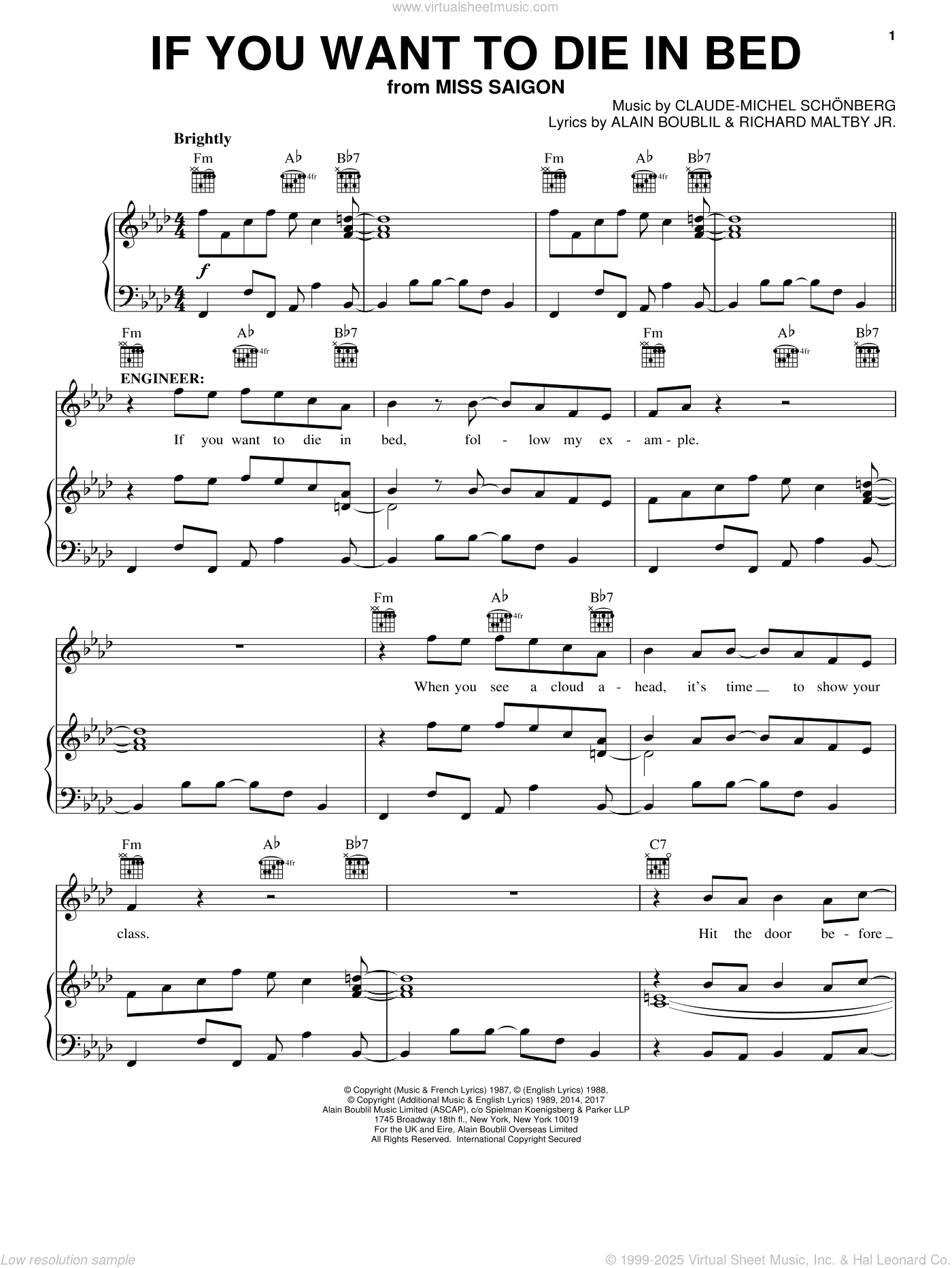 If You Want To Die In Bed (from Miss Saigon)