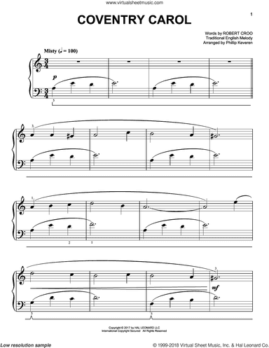 Coventry Carol [Classical version] (arr. Phillip Keveren)