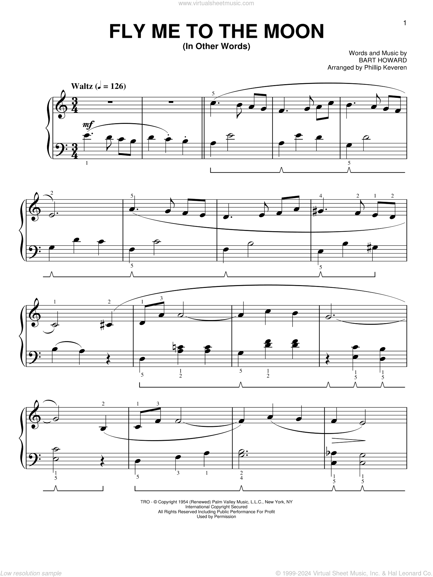 Fly Me To The Moon (In Other Words) [Classical version] (arr. Phillip Keveren)