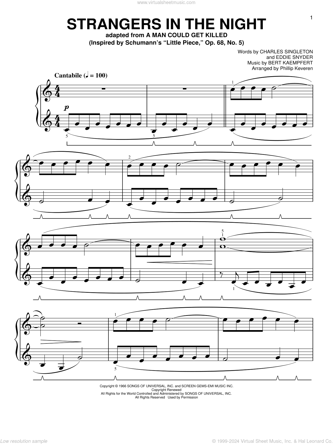 Strangers In The Night [Classical version] (arr. Phillip Keveren)
