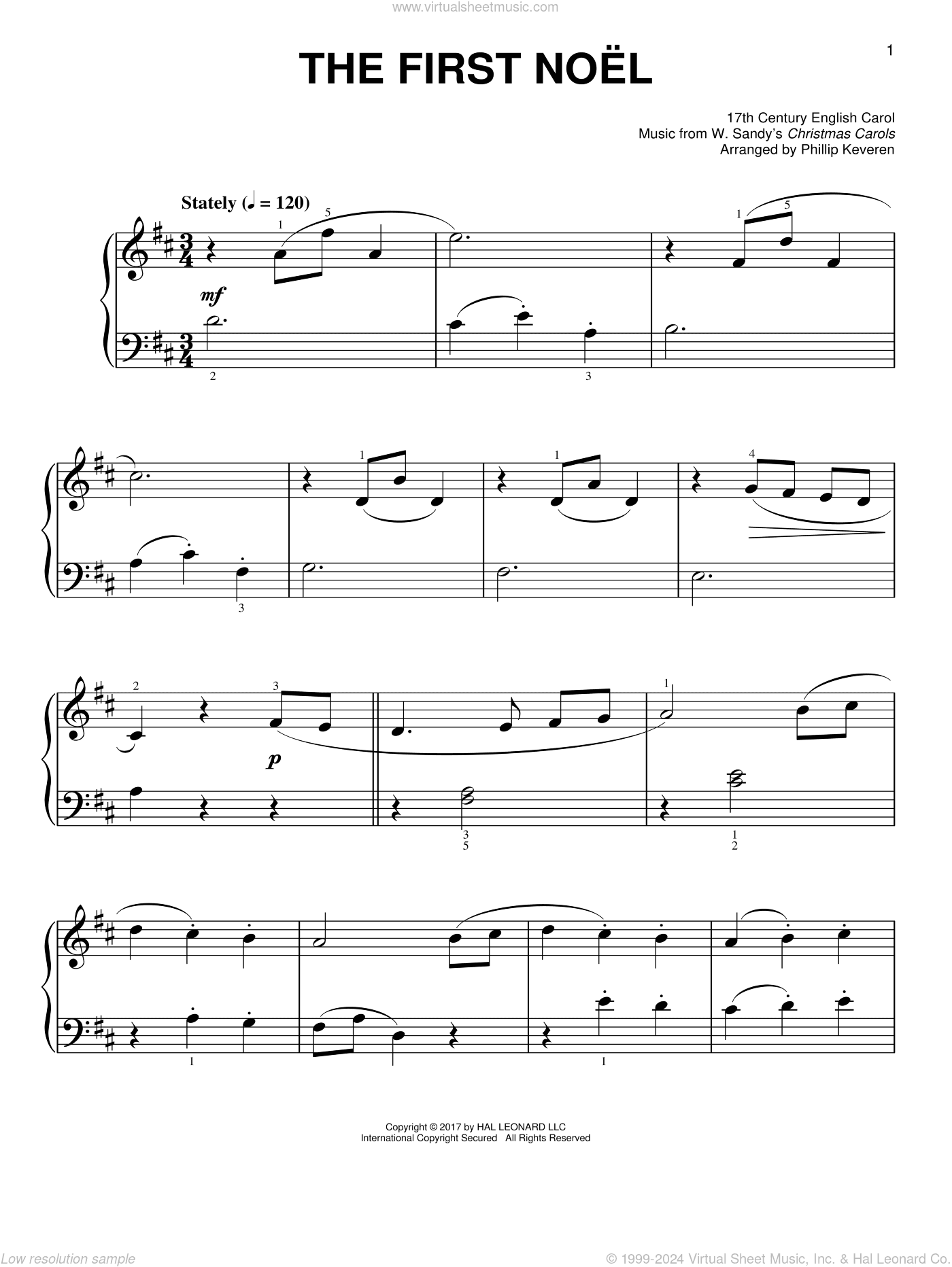 The First Noel [Classical version] (arr. Phillip Keveren)