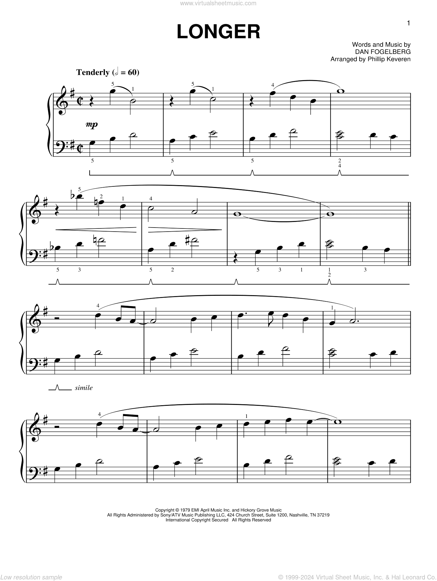 Longer [Classical version] (arr. Phillip Keveren)