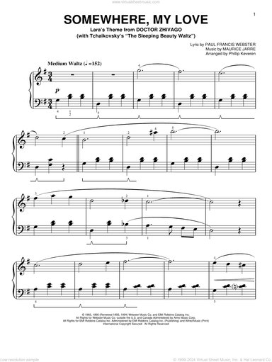 Somewhere, My Love [Classical version] (arr. Phillip Keveren)