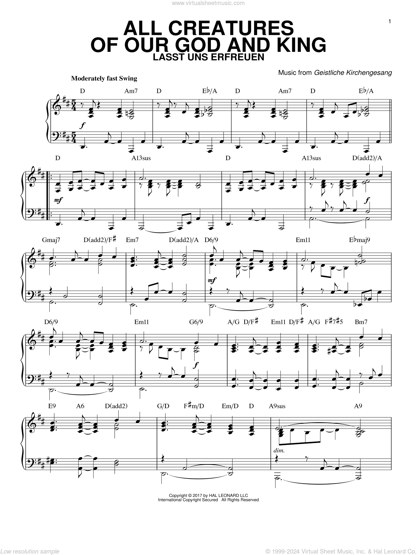 All Creatures Of Our God And King [Jazz version]