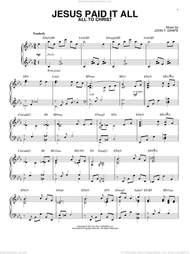 Jesus Paid It All [Jazz version]