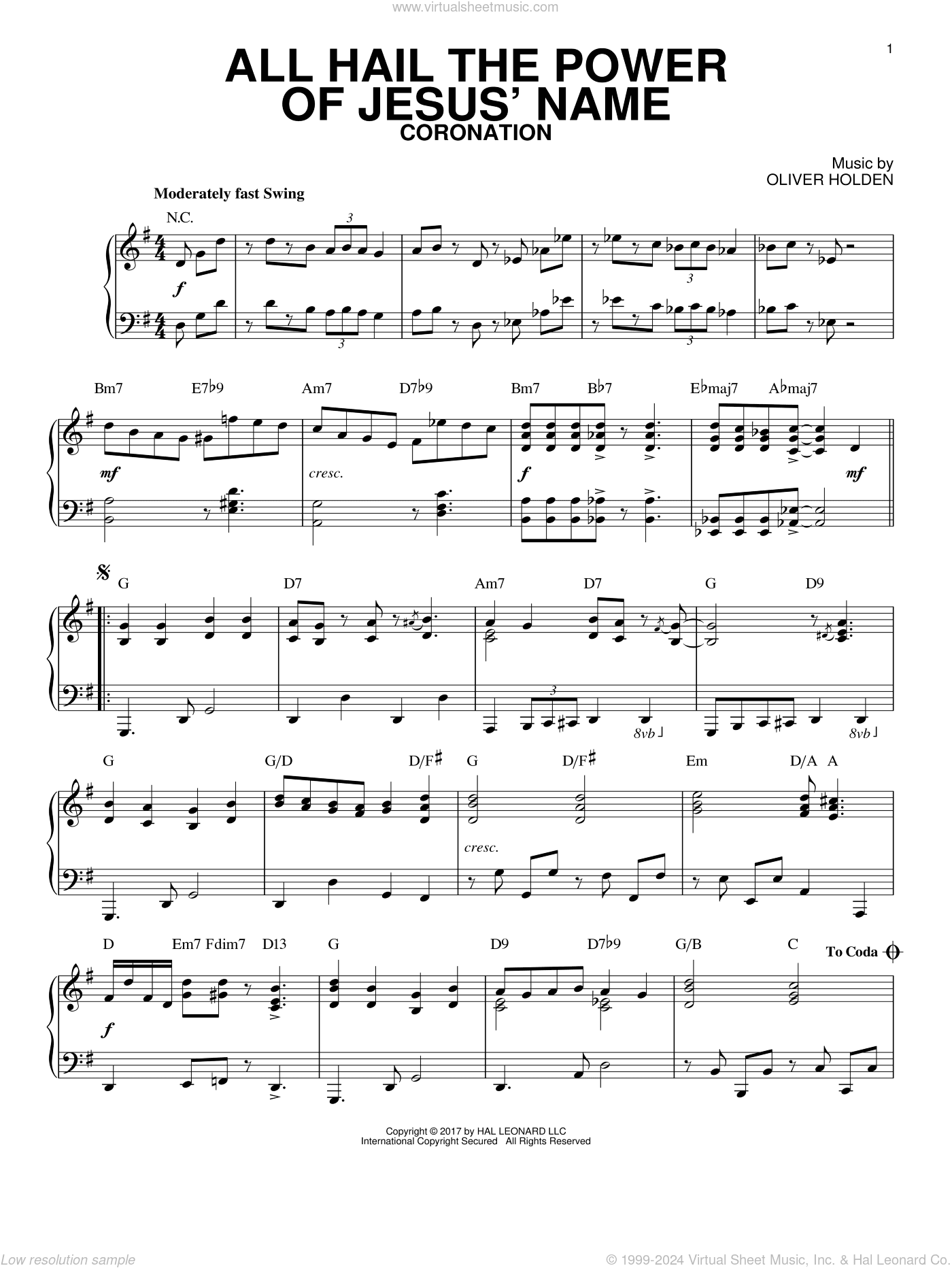 All Hail The Power Of Jesus' Name [Jazz version]