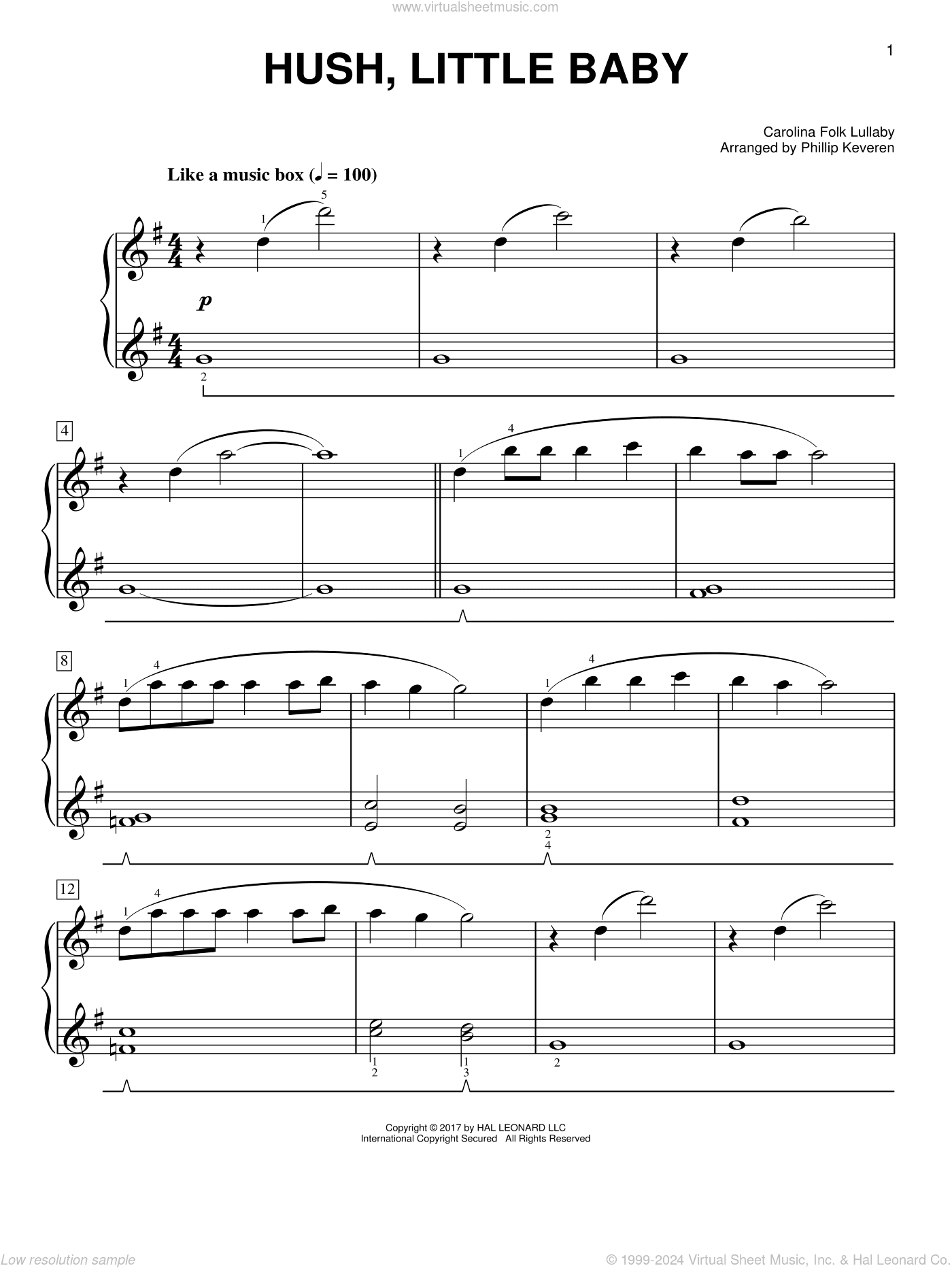 Hush, Little Baby [Classical version] (arr. Phillip Keveren)