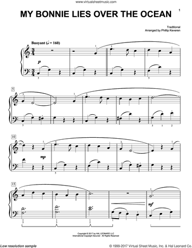 My Bonnie Lies Over The Ocean [Classical version] (arr. Phillip Keveren)