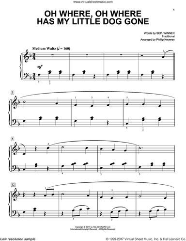 Oh Where, Oh Where Has My Little Dog Gone [Classical version] (arr. Phillip Keveren)