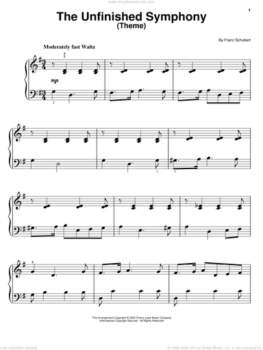 The Unfinished Symphony (Theme), (easy)