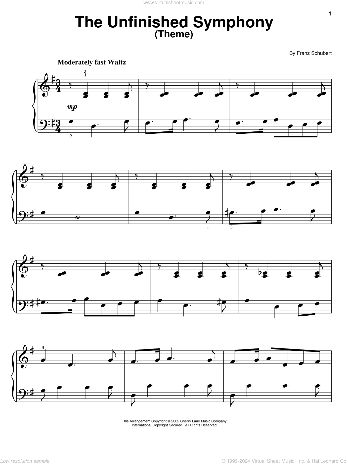 The Unfinished Symphony (Theme), (easy)