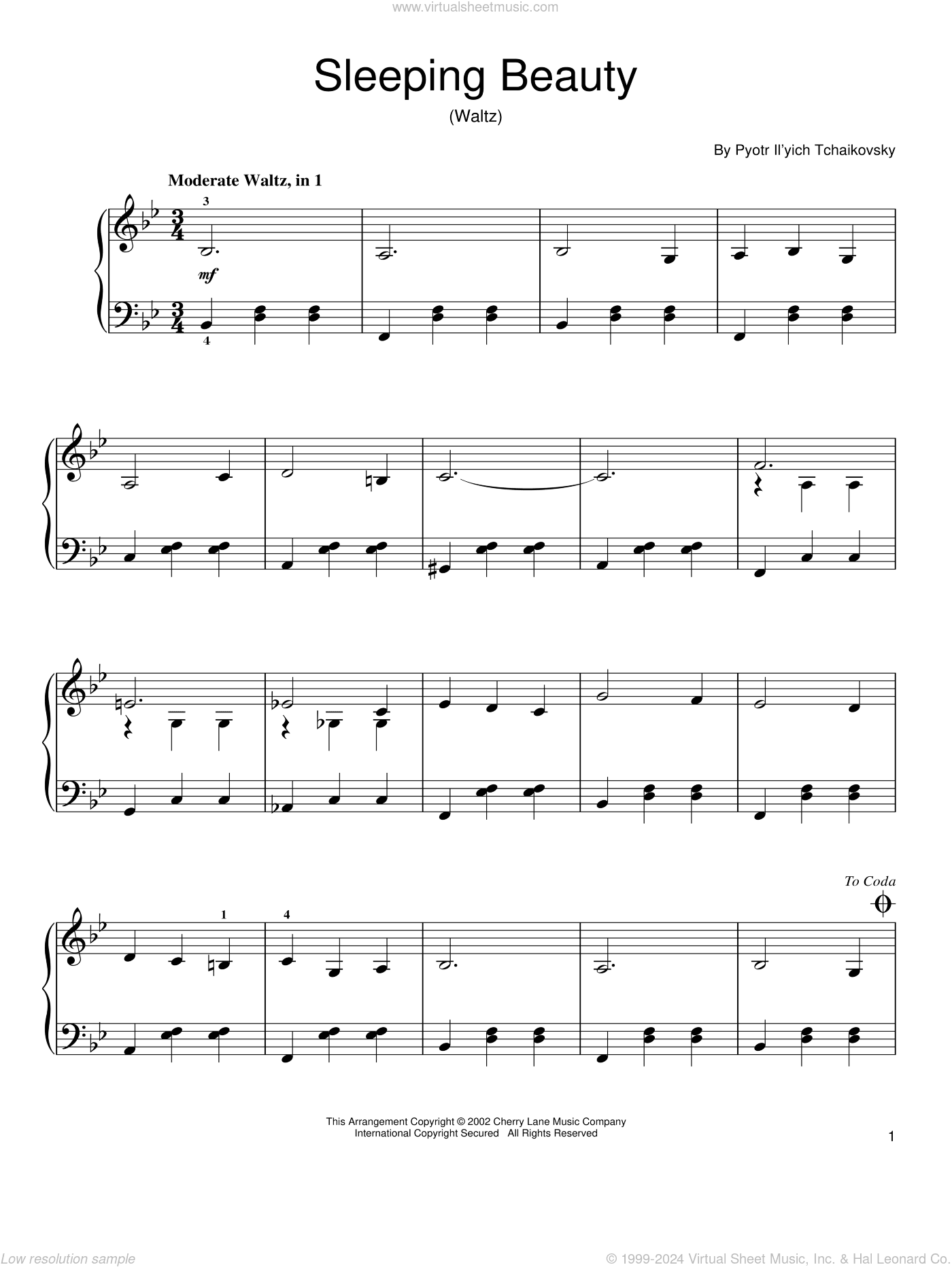 The Sleeping Beauty Waltz, (easy)