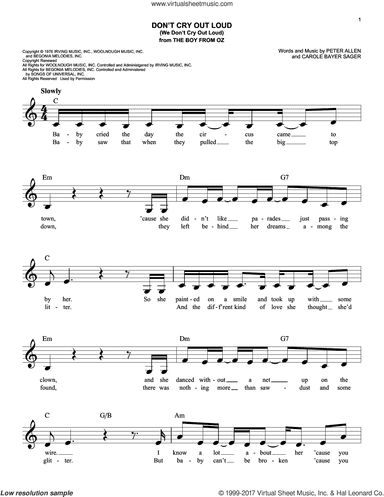 Don't Cry Out Loud (We Don't Cry Out Loud) (from The Boy From Oz)