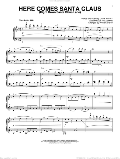 Here Comes Santa Claus (Right Down Santa Claus Lane) [Classical version] (arr. Phillip Keveren)