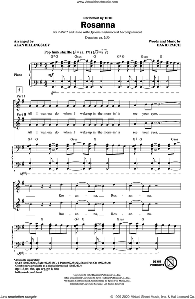 Rosanna (arr. Alan Billingsley)