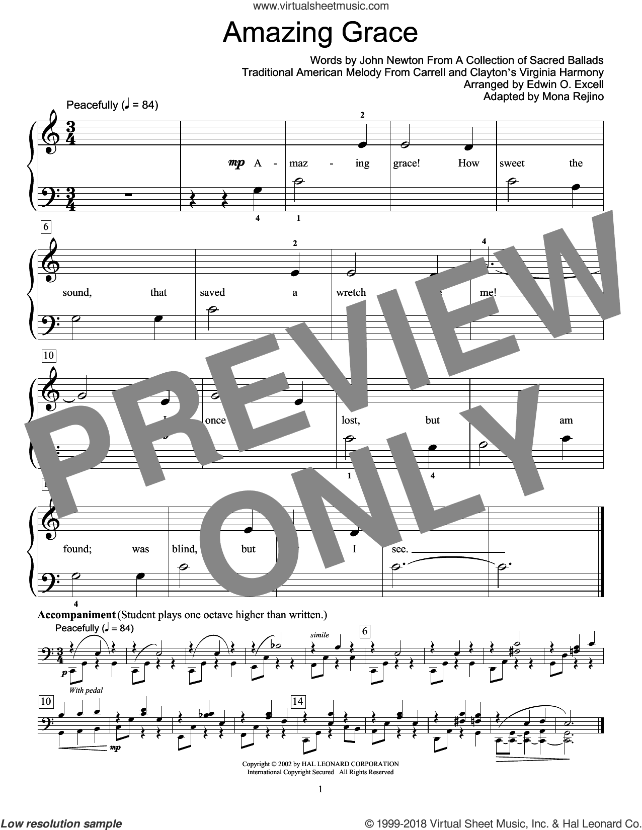 Amazing Grace (arr. Mona Rejino)