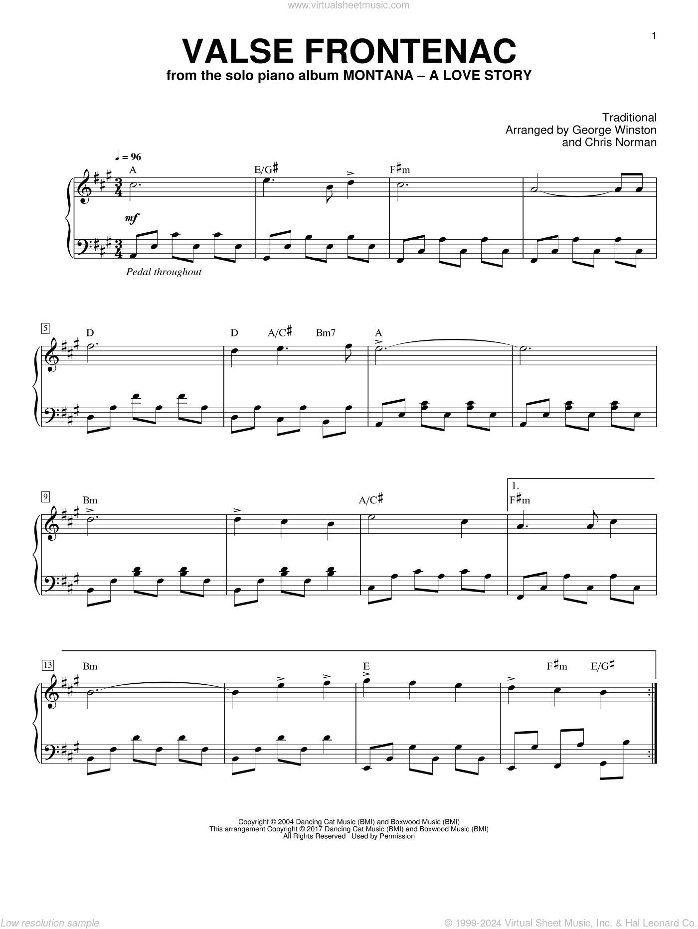 Valse De Frontenac, (intermediate)