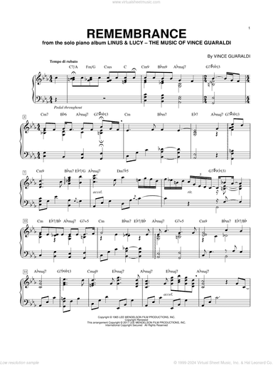 Remembrance (In Remembrance Of Me), (intermediate)