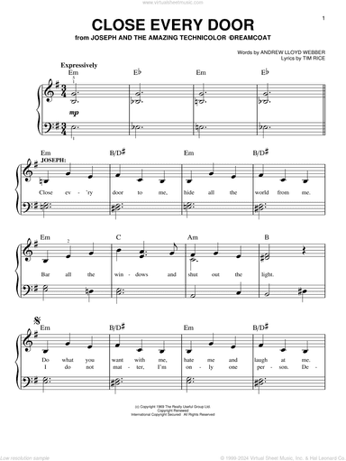 Close Every Door (from Joseph and the Amazing Technicolor Dreamcoat)
