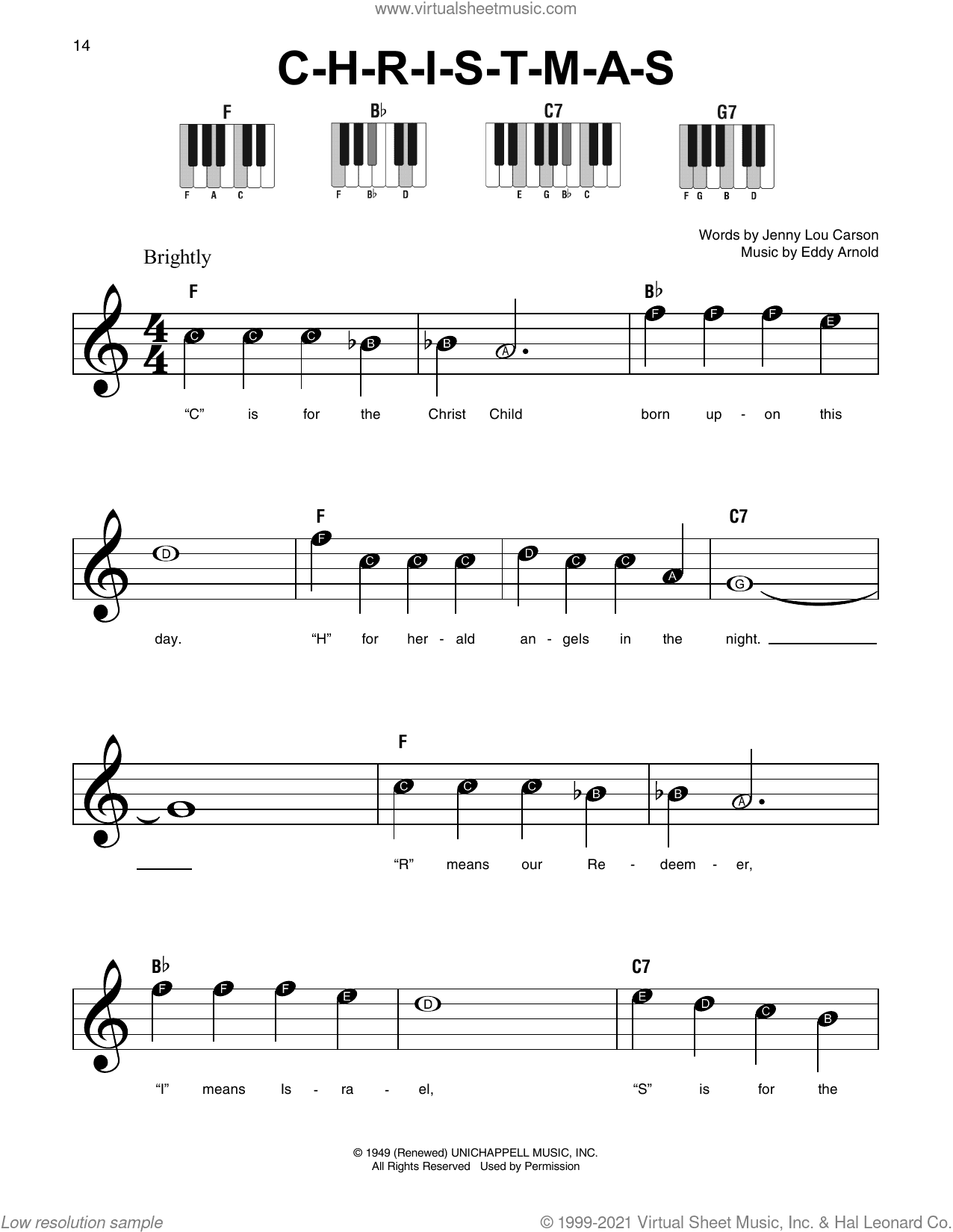C-H-R-I-S-T-M-A-S, (beginner)