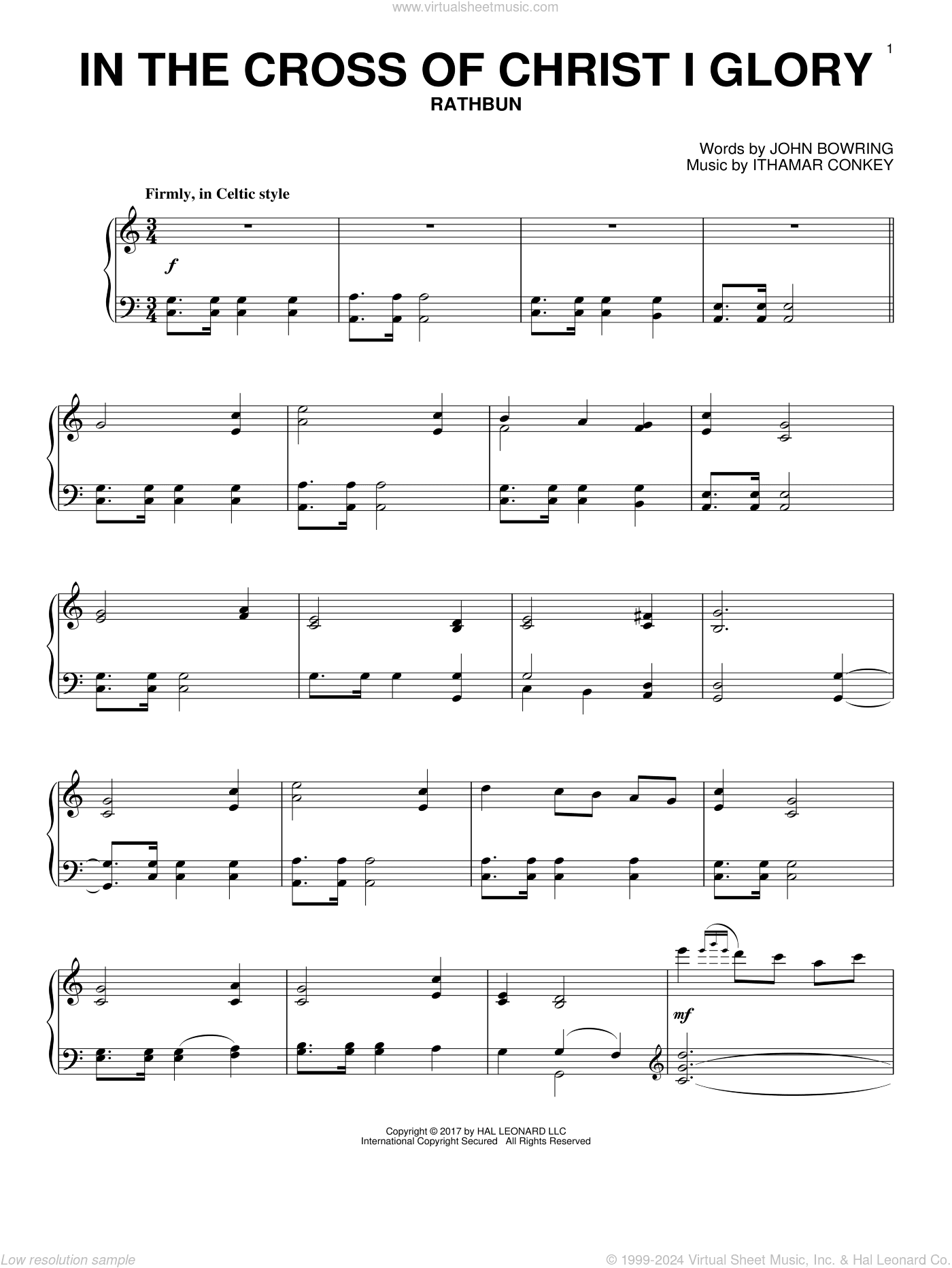 In The Cross Of Christ I Glory, (intermediate)