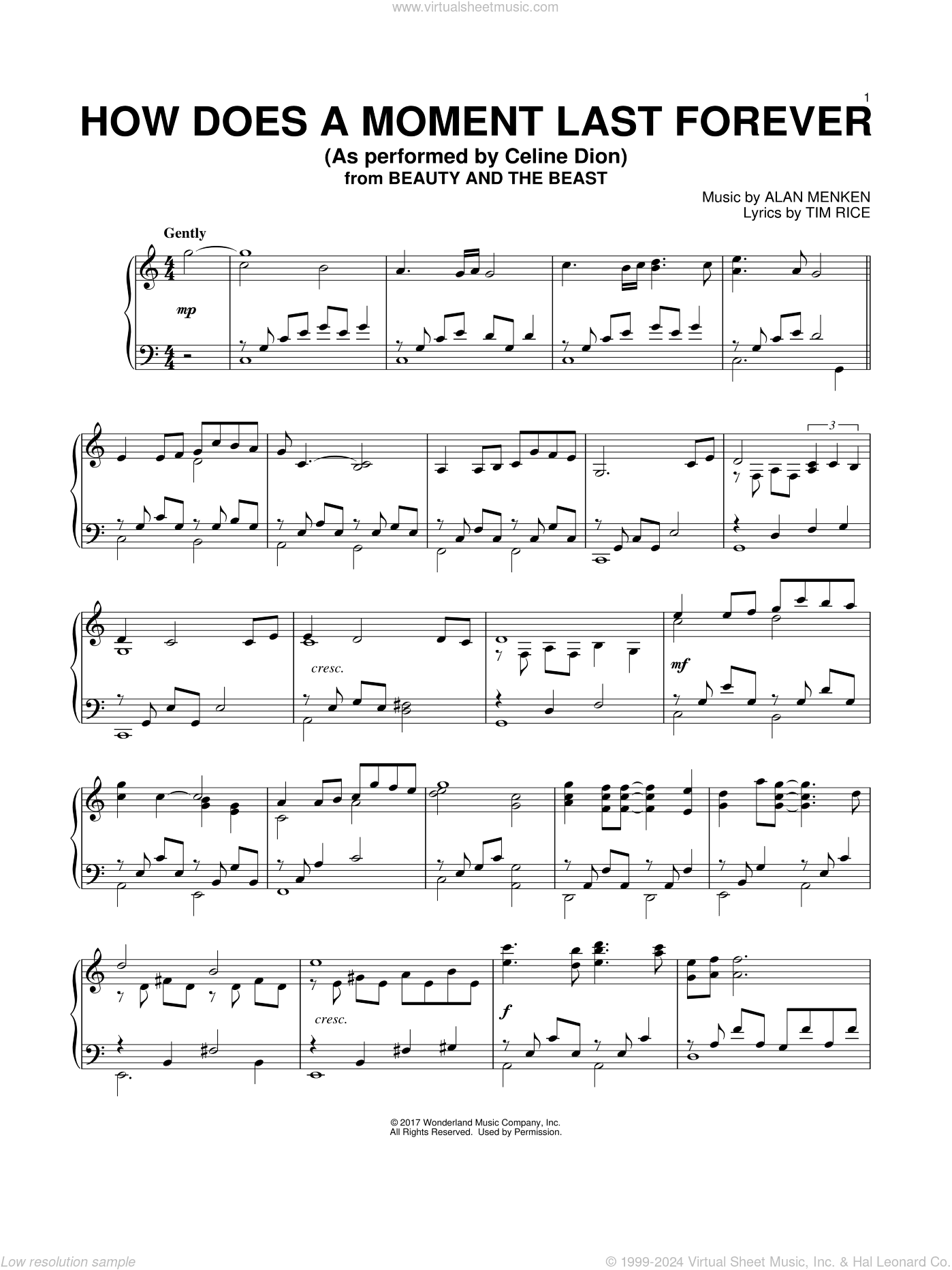 How Does A Moment Last Forever (from Beauty And The Beast)