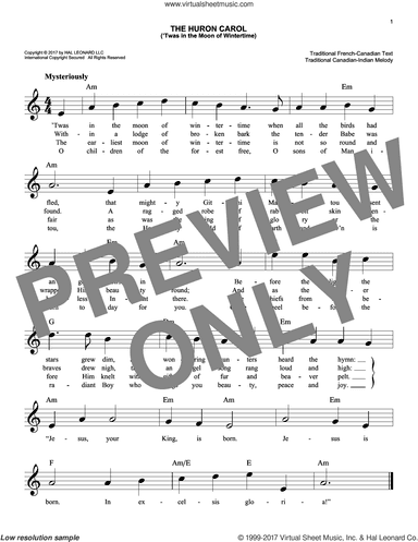 The Huron Carol ('Twas In The Moon Of Wintertime)