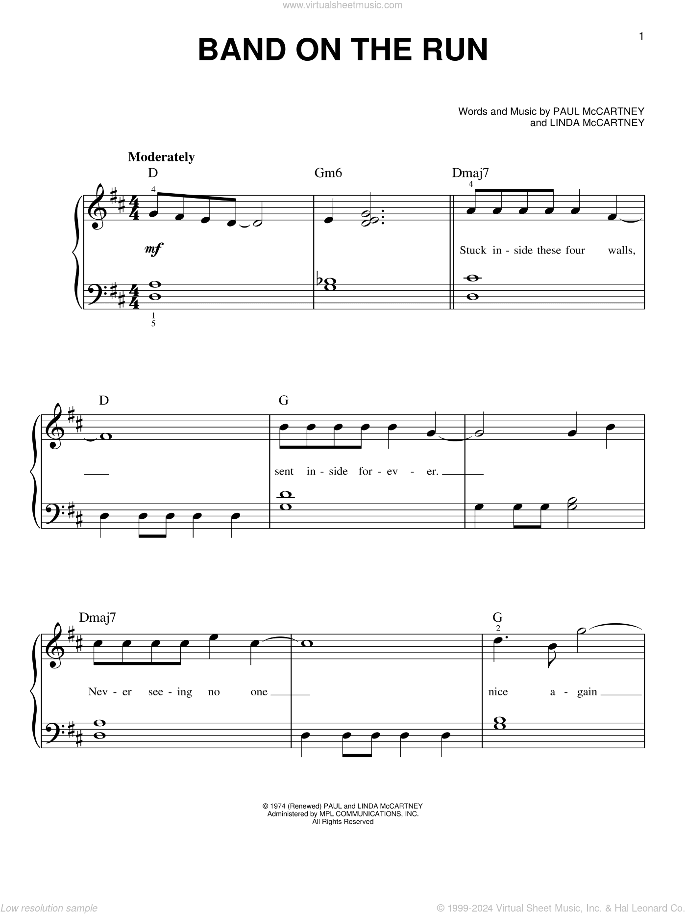 Band On The Run, (easy)