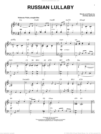 Russian Lullaby [Jazz version]