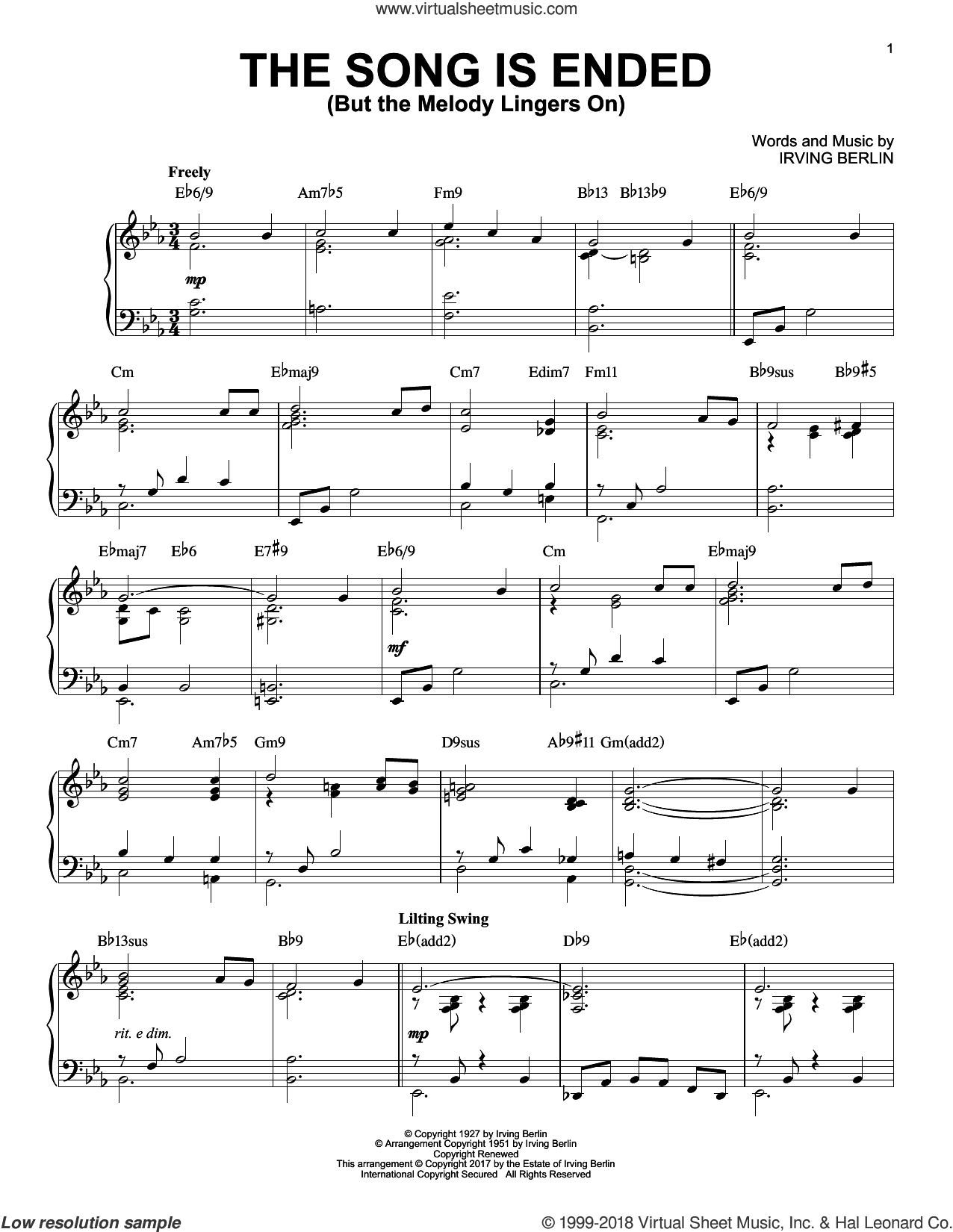 The Song Is Ended (But The Melody Lingers On) [Jazz version]