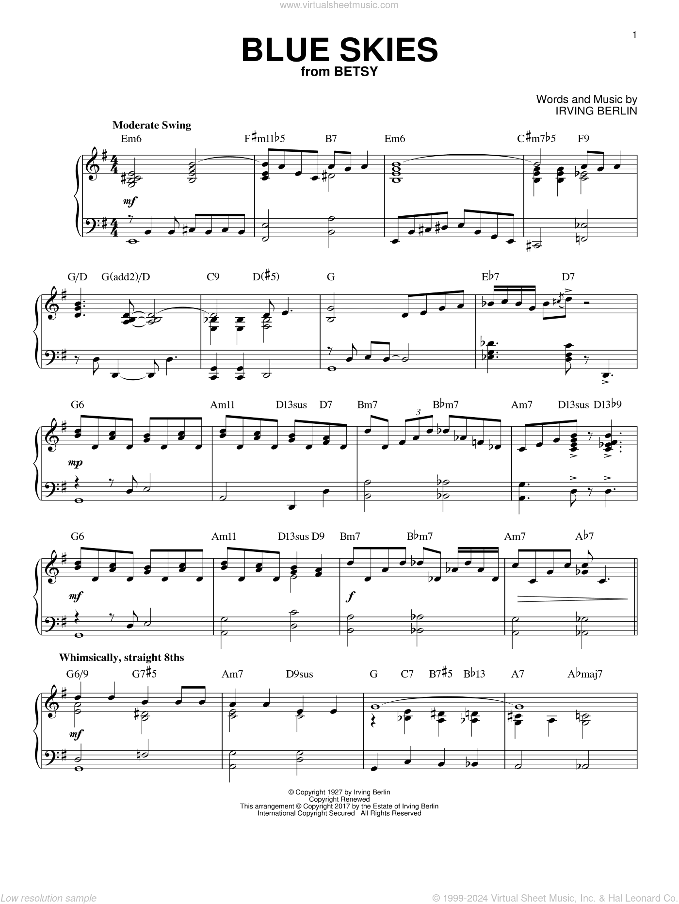 Blue Skies [Jazz version]
