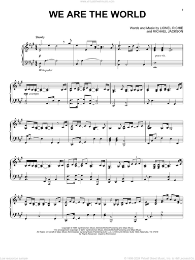 We Are The World, (intermediate)