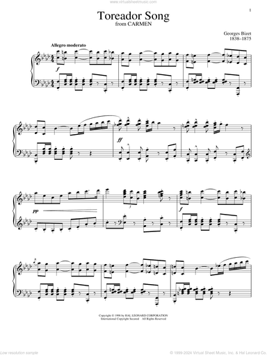 Toreador Song, (intermediate)
