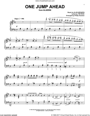 One Jump Ahead [Ragtime version] (from Aladdin) (arr. Phillip Keveren)