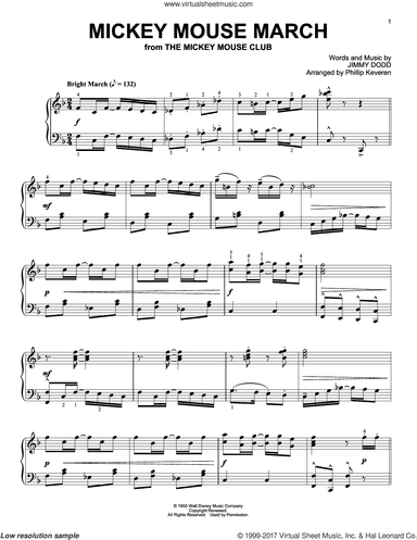 Mickey Mouse March [Ragtime version] (from The Mickey Mouse Club) (arr. Phillip Keveren)