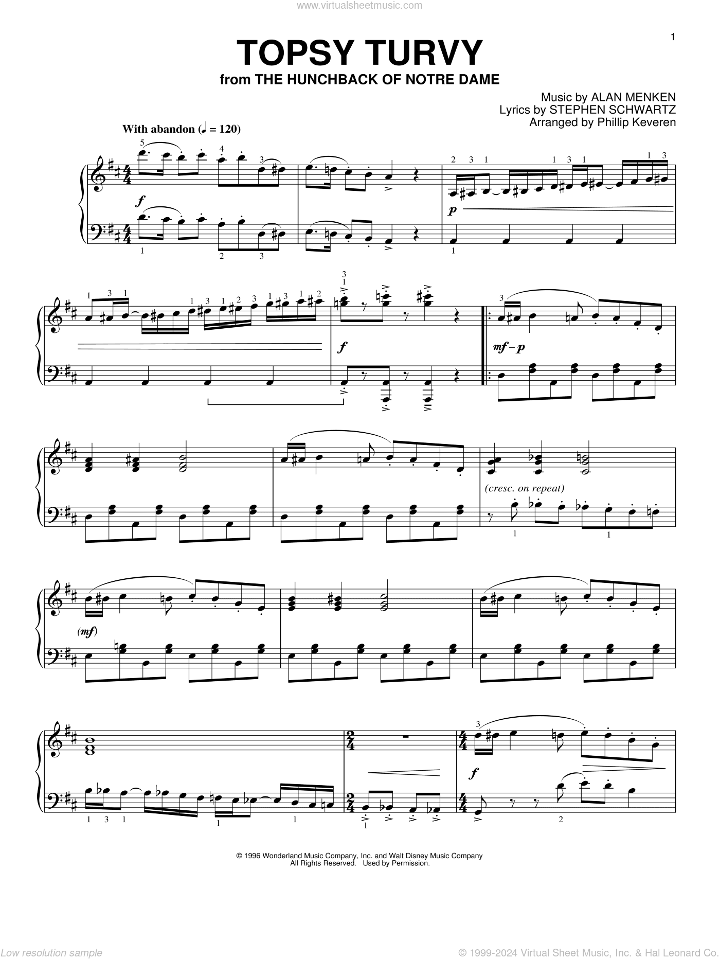 Topsy Turvy [Ragtime version] (arr. Phillip Keveren)