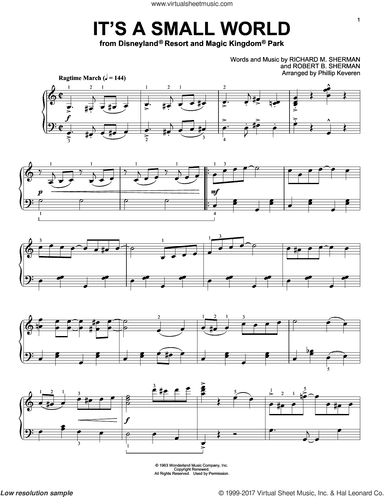 It's A Small World [Ragtime version] (arr. Phillip Keveren)
