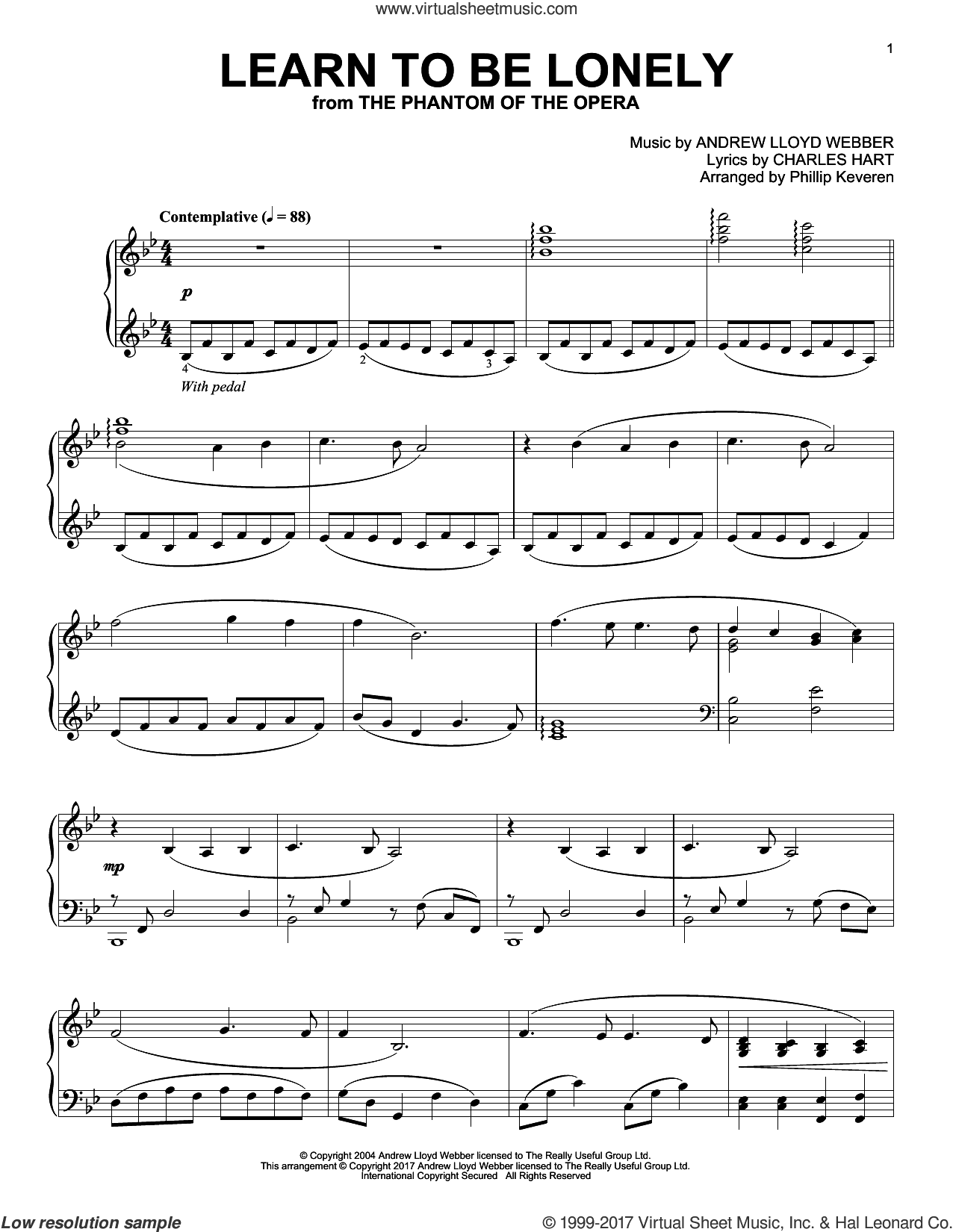 Learn To Be Lonely (arr. Phillip Keveren)
