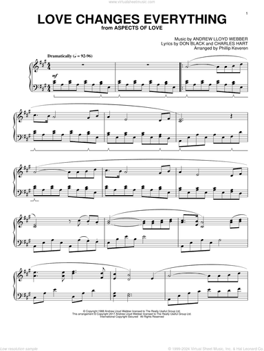 Love Changes Everything (from Aspects Of Love) (arr. Phillip Keveren)