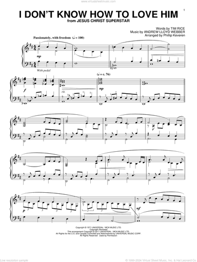 I Don't Know How To Love Him (arr. Phillip Keveren)