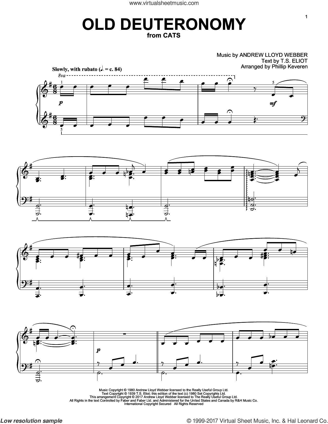 Old Deuteronomy (from Cats) (arr. Phillip Keveren)